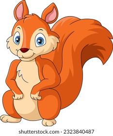 Cute squirrel cartoon on white background