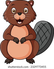 Cute squirrel cartoon on white background