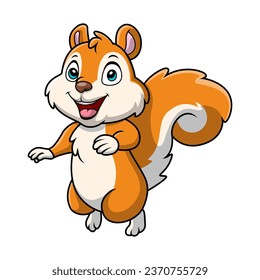 Cute squirrel cartoon on white background