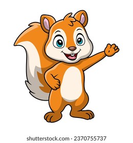 Cute squirrel cartoon on white background