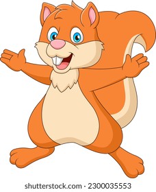 Cute squirrel cartoon posing. Cartoon cute animal illustration