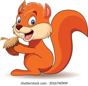 Cute Squirrel Cartoon vector art and illustration