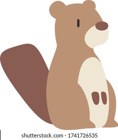 Cute squirrel Cartoon, Vector illustration squirrel on a white background. Drawing for children