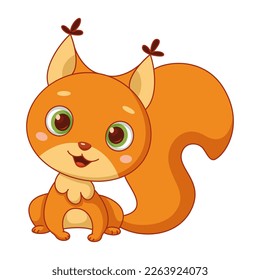 Cute Squirrel Cartoon Vector Illustration
