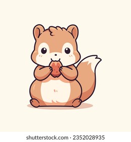 Cute squirrel cartoon vector illustration