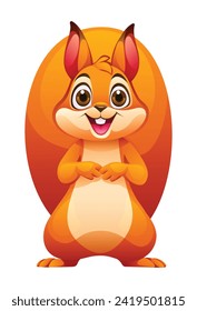 Cute squirrel cartoon vector illustration isolated on white background