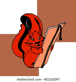 Cute squirrel cartoon- vector illustration.menu.