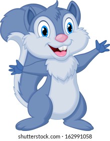 Cute squirrel cartoon waving