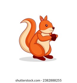 Cute Squirrel Character Design Illustration