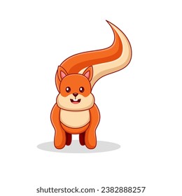 Cute Squirrel Character Design Illustration
