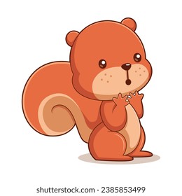 Cute Squirrel Character Design Illustration