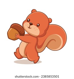 Cute Squirrel Character Design Illustration