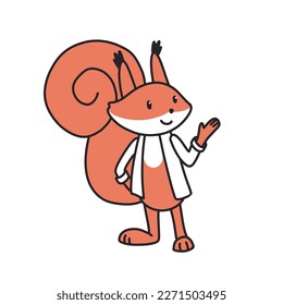 Cute squirrel character design, vector hand drawn art
