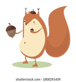 cute squirrel character flat illustration