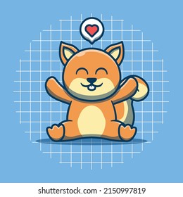 Cute squirrel character with happy expression vector illustration. Flat cartoon style.