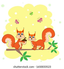  cute squirrel character  illustration  vector 