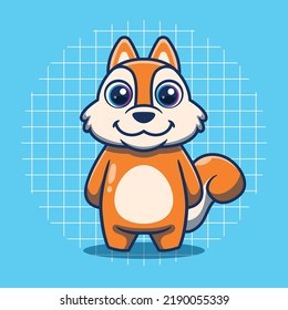 Cute squirrel character standing vector illustration. Flat cartoon style.