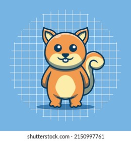 Cute squirrel character vector illustration. Flat cartoon style.