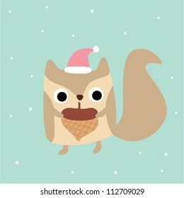 cute squirrel in the christmas