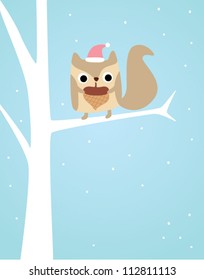 cute squirrel in christmas