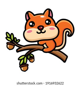cute squirrel is climbing a tree