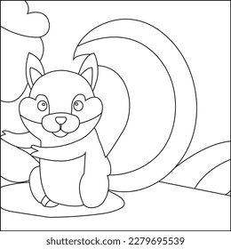 A cute squirrel coloring page