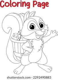 Cute Squirrel coloring page.  Animal coloring pages