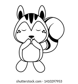 Cute squirrel crying animal cartoon vector illustration graphic design