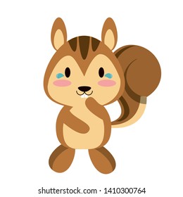 Cute squirrel crying animal cartoon vector illustration graphic design