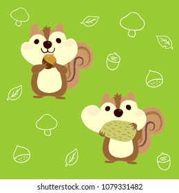 A cute Squirrel eats nuts