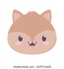cute squirrel face animal cartoon isolated icon vector illustration