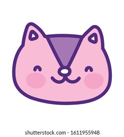 cute squirrel face smiling animal cartoon vector illustration
