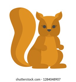 Cute squirrel from the forest. Wild animal with red fur. Isolated flat vector illustration