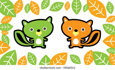 cute squirrel friends