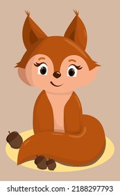Cute squirrel. Funny squirrel baby.