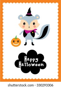 cute squirrel halloween card