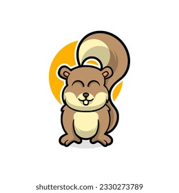 Cute squirrel hamster logo