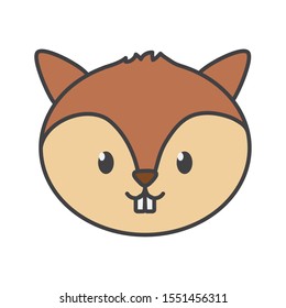 cute squirrel head animal on white background vector illustration