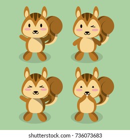 Cute squirrel icons