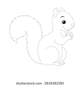 Cute squirrel illustration with fluffy tail and charming woodland herbivore character style.