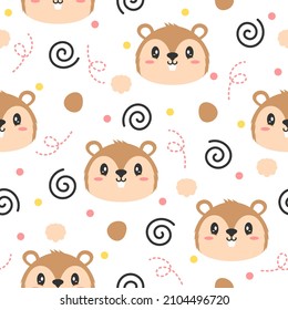 Cute Squirrel Illustration Pattern Design