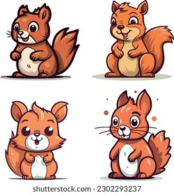 Cute squirrel illustration portfolio material