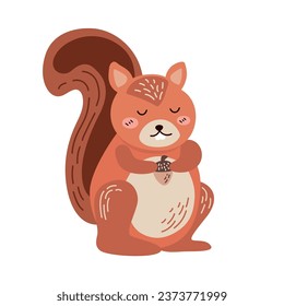 cute squirrel illustration vector isolated
