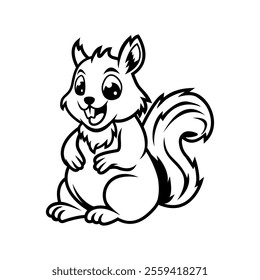 cute squirrel kid cartoon mascot logo