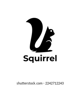 Cute Squirrel Logo Design Illustration