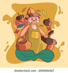 The Cute Squirrel look for peanuts