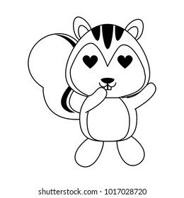 Cute squirrel in love cartoon