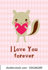 cute squirrel i love you forever card