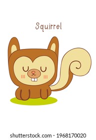 The cute squirrel makes a happy smile vector.
