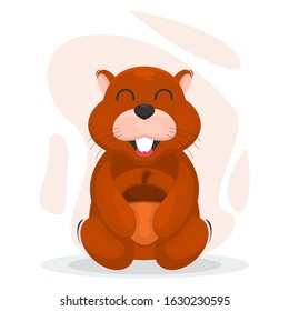 CUTE SQUIRREL MASCOT CARTOON VECTOR